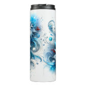 Personalized Blue Poinsettias Thermal Tumbler Thermosbecher (Rückseite)