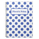 Personalized Blue Polka Dots Notizblock (Vorderseite)