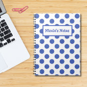 Personalized Blue Polka Dots Notizblock