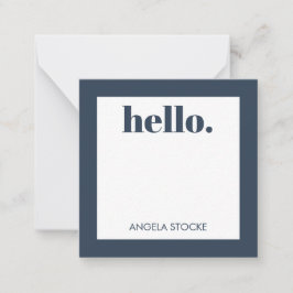 Personalized Blue Retro Flower Mitteilungskarte