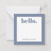 Personalized Blue Retro Flower Mitteilungskarte (Vorderseite)