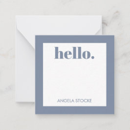 Personalized Blue Retro Flower Mitteilungskarte