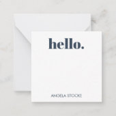 Personalized Blue Retro Flower Mitteilungskarte (Vorderseite)