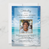 Personalized Blue Sky Funeral Invitation Einladung (Vorderseite)
