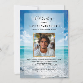 Personalized Blue Sky Funeral Invitation Einladung