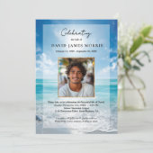 Personalized Blue Sky Funeral Invitation Einladung (Stehend Vorderseite)