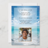 Personalized Blue Sky Funeral Invitation Einladung (Rückseite)