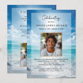 Personalized Blue Sky Funeral Invitation Einladung (Vorne/Hinten)