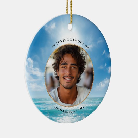 Personalized Blue Sky Memorial Ornament (Rechts)