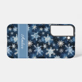 Personalized Blue Snowflake Phone Case Samsung Galaxy Hülle (Rückseite (Horizontal))