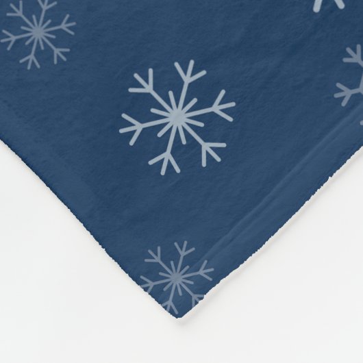 Personalized Blue Snowflake Winter Fleecedecke (Ecke)