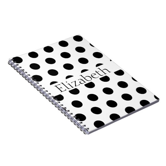 Personalized Blue & White Polka Dots Pattern Notizblock (Rechte Seite)
