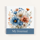Personalized Blue Wildflower Watercolor Notizblock (Vorderseite)