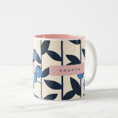 Personalized Blueberry Vine Nature Zweifarbige Tasse (VorderseiteRechts)