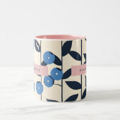 Personalized Blueberry Vine Nature Zweifarbige Tasse (Mittel)