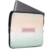 Personalized Blush and Mint Pastel Ombre Laptopschutzhülle (Vorne Rechts)