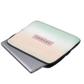 Personalized Blush and Mint Pastel Ombre Laptopschutzhülle (Vorne Knopf)
