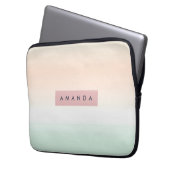 Personalized Blush and Mint Pastel Ombre Laptopschutzhülle (Vorderseite Links)