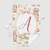 Personalized Blush Bow Golf Monogram Golfhandtuch (Insitu)