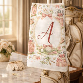 Personalized Blush Bow Golf Monogram Golfhandtuch