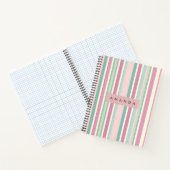 Personalized Blush Mint Pastel Stripes Notizblock (Innenseite)