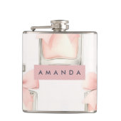 Personalized Blush Perfume Bottle Coquette Pattern Flachmann (Vorderseite)