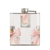 Personalized Blush Perfume Bottle Coquette Pattern Flachmann (Rückseite)
