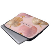 Personalized Blush Pink and Gold Glitter Apple  Laptopschutzhülle (Vorne Knopf)