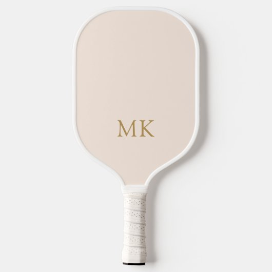 Personalized Blush Pink Gold Monogram Initials Pickleball Schläger (Rückseite)
