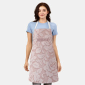 Personalized Blush Pink Lace Floral Romantic Schürze (Getragen)