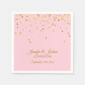 Personalized Blush Pink Rose Gold Confetti Wedding Serviette (Vorderseite)