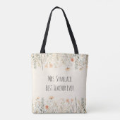 Personalized Blush Wildflower Teacher Thank You Tasche (Rückseite)