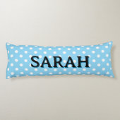 Personalized Body Pillow with white polka dots Seitenschläferkissen (Rückseite)