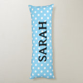 Personalized Body Pillow with white polka dots Seitenschläferkissen (Rückseite (Vertikal))
