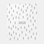 Personalized Boho black and white Fleecedecke (Vorderseite)