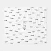 Personalized Boho black and white Fleecedecke (Vorderseite (Horizontal))