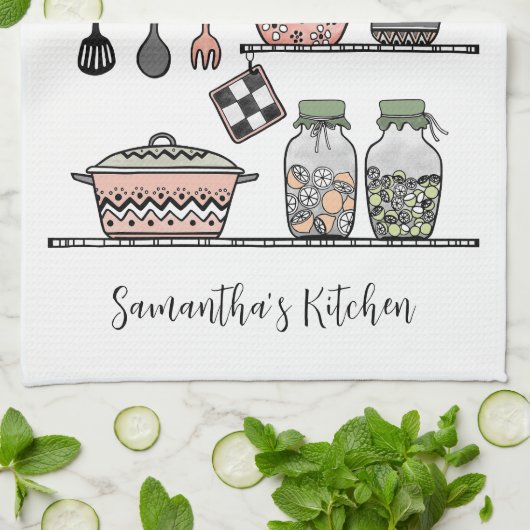 Personalized Boho Chic Farmhouse Decor  Geschirrtuch (Gefaltet)