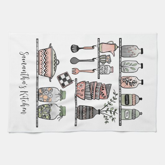 Personalized Boho Chic Farmhouse Decor  Geschirrtuch (Horizontal)