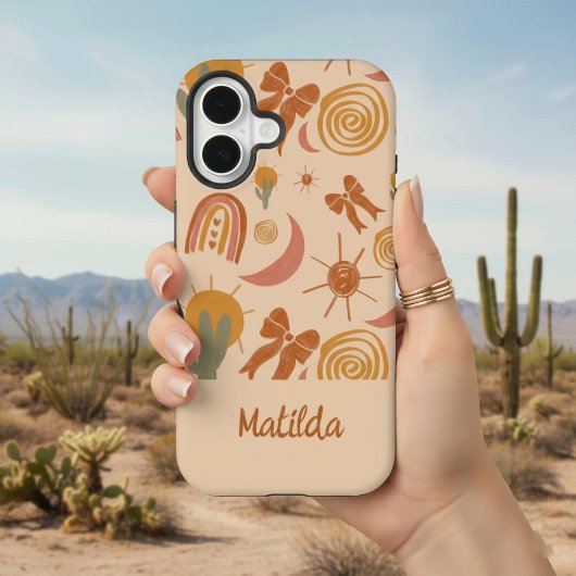 Personalized Boho Desert Sun Pattern Phone Case iPhone 16 Hülle