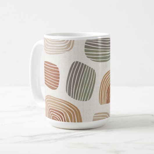 Personalized Boho Earth Tones Abstract ID1273 Kaffeetasse (Vorderseite Links)