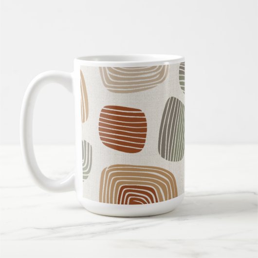 Personalized Boho Earth Tones Abstract ID1273 Kaffeetasse (Links)