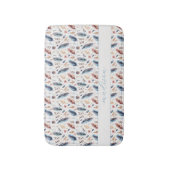 Personalized Boho Feather Floral Badematte (Vorderseite Vertikal)