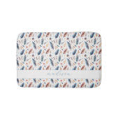 Personalized Boho Feather Floral Badematte (Vorderseite)