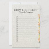  Personalized Boho Floral for Teacher Pad  Briefpapier (Vorderseite)