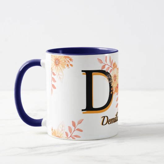 Personalized Boho Floral Mug - Custom Name & Initi Tasse (Links)