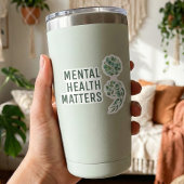 Personalized Boho Mental Health Semicolon Greenery Aufkleber