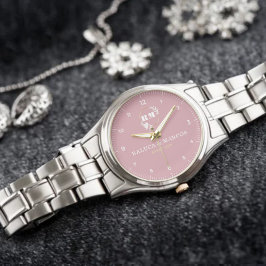 Personalized Boho Monogram Couples Armbanduhr