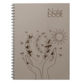 Personalized Boho Moon & Sun Spiral Notebook Notizblock (Vorderseite)