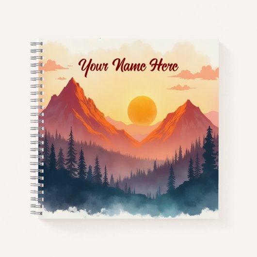 Personalized Boho Mountains at Sunrise Notizblock (Vorderseite)