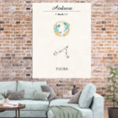 Personalized Boho Pisces Zodiac Constellation Poster